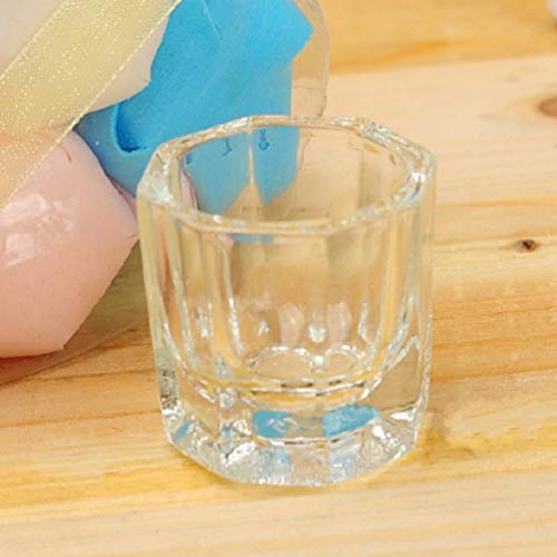 Minkissy 2 piezas de uñas de cristal acrílico sin tapa polvo líquido vidrio dappen plato vaso de vidrio para manicura uñas