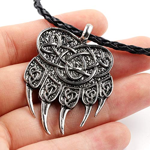 MINTUAN Veles Sello Slavic Bear Claw Print Charm Lewis Colgante Collar Antiguo Colar Odin 's símbolo de la joyería vikinga nórdica