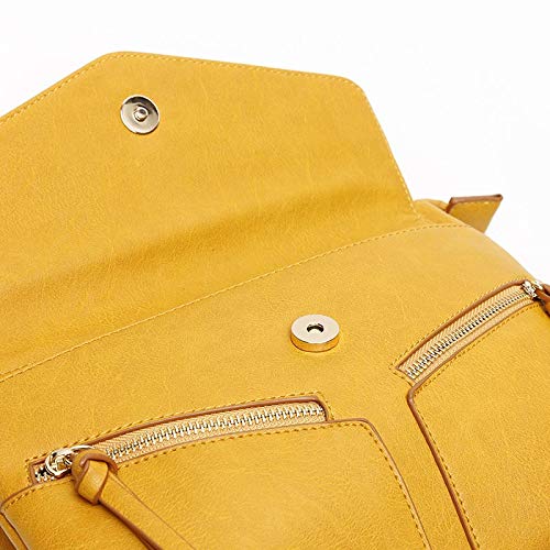 MISAKO - Bolso OLINA Bandolera Mostaza | Bandolera Amarillo Polipiel PU