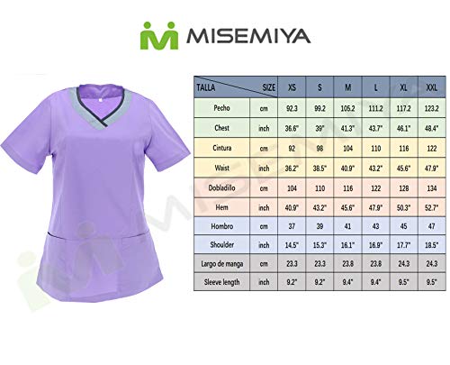 MISEMIYA - Casaca ELÁSTICA SEÑORA Uniforme Laboral Estética CLINICA Hospital Dentista Veterinaria Sanitarios HOSTELERÍA - Ref.G718 - XXL, Celeste