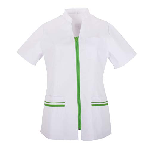 MISEMIYA - Casaca SEÑORA Mangas Cortas Uniforme Laboral CLINICA Hospital Limpieza Veterinaria SANIDAD HOSTELERÍA - Ref.702 - XS, Verde Manzana