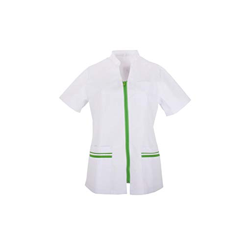 MISEMIYA - Casaca SEÑORA Mangas Cortas Uniforme Laboral CLINICA Hospital Limpieza Veterinaria SANIDAD HOSTELERÍA - Ref.702 - XS, Verde Manzana