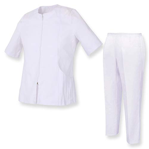 MISEMIYA - Casaca Y PANTALÓN Mujer Uniforme Laboral CLINICA Casaca Y PANTALÓN - Ref.8308 - XXL, Blanco