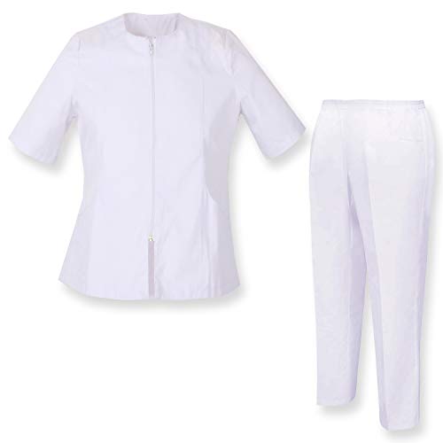 MISEMIYA - Casaca Y PANTALÓN Mujer Uniforme Laboral CLINICA Casaca Y PANTALÓN - Ref.8308 - XXL, Blanco