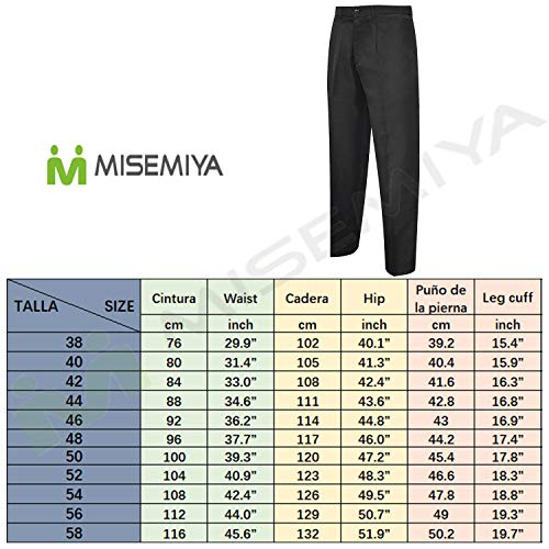 MISEMIYA - PANTALÓN Camarero Caballero Barista COCTELERO Pantalon Chino Ref-804-38, Negro