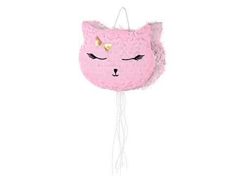 Miss Lovely Pinata Gato Kitty Rosa Oro Idea de Regalo/Embalaje de cumpleaños para niñas/decoración de cumpleaños/Accesorios para Fiestas de Nacimiento