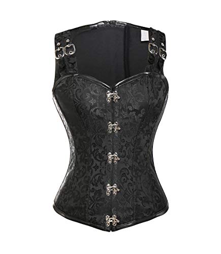 MISS MOLY Sexy Corsés para Las Mujeres Corset Bustiers Gótico Vintage Steampunk Brocado Corsé Satén Bone Corpiño de Encaje Lencería