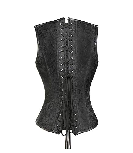 MISS MOLY Sexy Corsés para Las Mujeres Corset Bustiers Gótico Vintage Steampunk Brocado Corsé Satén Bone Corpiño de Encaje Lencería