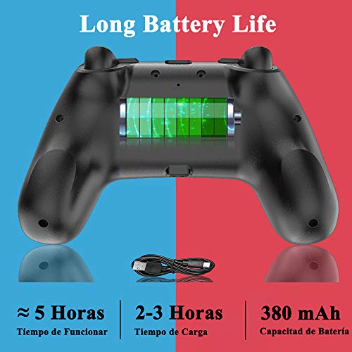 MISSJJ Mando Inalámbrico, Gamepad Wireless Pro Controller, Controlador Bluetooth con la Función de Turbo y Dual Motor