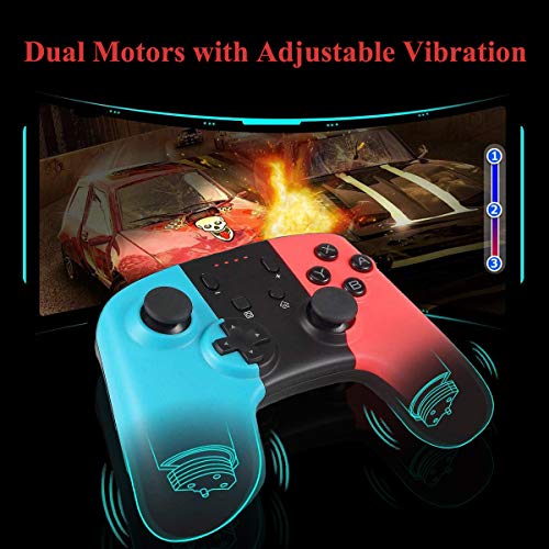 MISSJJ Mando Inalámbrico, Gamepad Wireless Pro Controller, Controlador Bluetooth con la Función de Turbo y Dual Motor