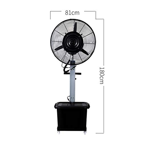 Mist Horn Fan Ventilador de Piso Atomización Humidificador Ventilador de enfriamiento Oscilante Industrial Cromo 3 velocidades Cabeza del Ventilador Ajustable Portátil silencioso 350 vatios （Gris pl