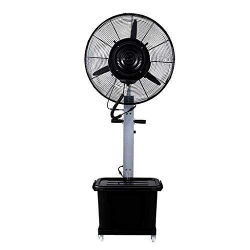 Mist Horn Fan Ventilador de Piso Atomización Humidificador Ventilador de enfriamiento Oscilante Industrial Cromo 3 velocidades Cabeza del Ventilador Ajustable Portátil silencioso 350 vatios （Gris pl