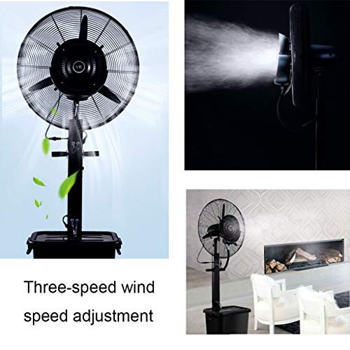 Mist Horn Fan Ventilador de Piso Atomización Humidificador Ventilador de enfriamiento Oscilante Industrial Cromo 3 velocidades Cabeza del Ventilador Ajustable Portátil silencioso 350 vatios （Gris pl