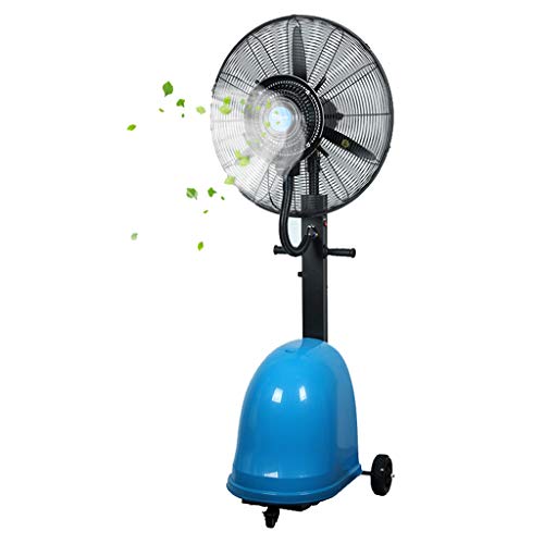 Mist Horn Fan Ventilador Industrial de Pedestal Ventilador de Piso Ventilador Oscilante 3 velocidades Ajustable Portátil de Alta Potencia Comercial al Aire Libre 260 vatios (Azul/Negro) 220V / 50H