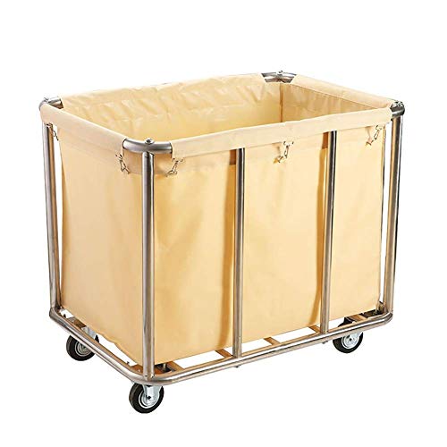 MJY Carrito para vehículos de reciclaje, carrito de lino rectangular reforzado estilo industrial, carrito de lavandería comercial extra grande con ruedas para el hogar/hotel, capacidad de carga de