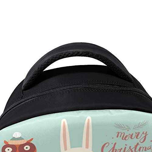 Mnsruu Mochila Escolar para niños, para niñas, niños, árbol de Navidad, Animales, Ciervo, Zorro, Oso, Caballo, pingüino, Mochila Informal para computadora portátil