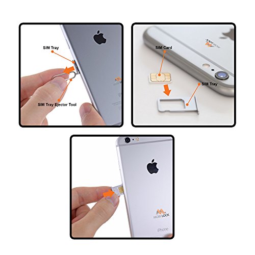 Mobi Lock Extractor de Tarjeta SIM (Juego de 10 Unidades) | Pin/Aguja de Eyector de Bandeja de Tarjeta SIM Compatible con iPhone X, 8, 7, Samsung, Sony y Otros Modelos Android