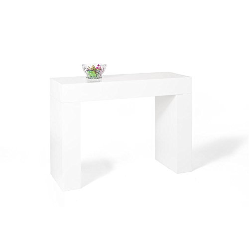 Mobili Fiver, Mesa Consola, Modelo Evolution, Color Blanco Brillante, 110 x 40 x 80 cm, Made in Italy