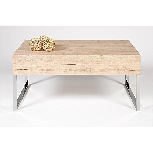 Mobilifiver Mesa de Centro, Modelo EVO XL, Color Roble Natural, 90 x 60 x 40 cm