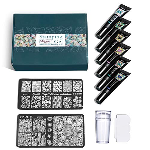 Mobray - Kit de estampación de uñas de 6 colores para manicura. Pintauñas de 8ml