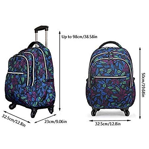 Mochila Con Ruedas Universal Mochila Con Ruedas, Cremallera De Tres Capas Portátil Con Ruedas De Viaje A Prueba Agua Mujeres Hombres, Maleta Equipaje Con Ruedas Bolsa De Negocios Compacta,Green1