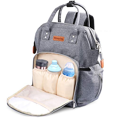 Mochila de Pañales Multifuncional, Weeygo Impermeable Oxford Bolso Pañal De Gran Capacidad Bolso de Viaje Para Bebés y Mamá con 2 Correas de Cochecito