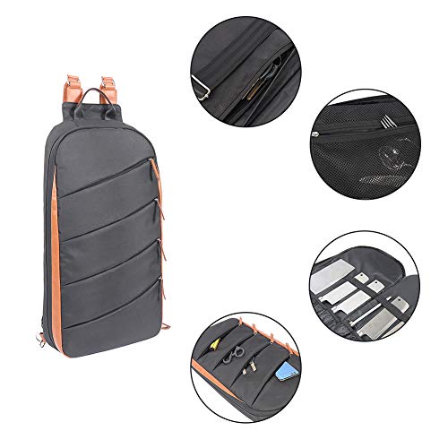 Mochila del cuchillo del chef, 21 bolsillos Sling Bag, Bolsa de herramientas con 4 compartimentos con cremallera para chefs ejecutivos y estudiantes culinarios HGJ1290