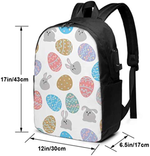 Mochila Escolar Bolsos De Regalo De La Universidad Bolsos De Niñas De Conejo De Huevo Feliz De Pascua Para La Escuela Informal Fresca Hecha A Medida,Juguetes,Viajes,Estudiantes,Hombres,Portátil