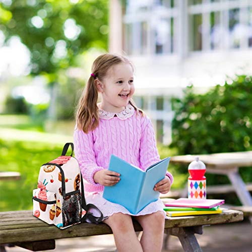 Mochila escolar para niños y niñas, bolsa de viaje para estudiantes, bolsa de viaje, bolsa de viaje, casual, organizador de mochila para regalo, deliciosos postres de fondo