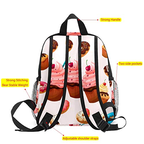 Mochila escolar para niños y niñas, bolsa de viaje para estudiantes, bolsa de viaje, bolsa de viaje, casual, organizador de mochila para regalo, deliciosos postres de fondo