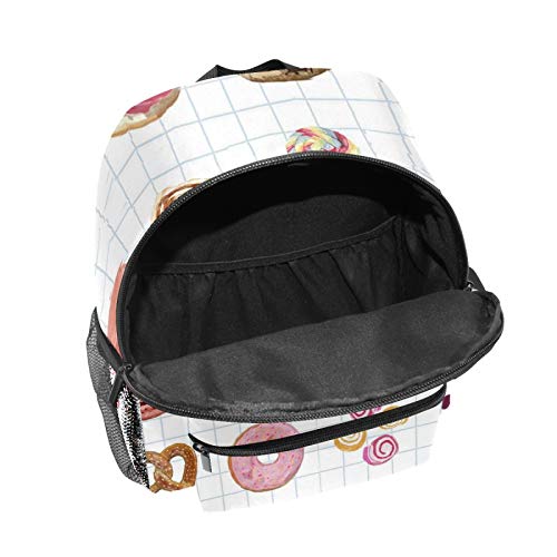 Mochila escolar para niños y niñas, para estudiantes, casual, para viajes, bolsa de viaje, para niños, para camping, senderismo, regalo, postre, estilo acuarela