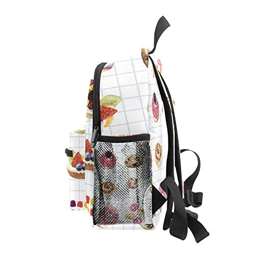 Mochila escolar para niños y niñas, para estudiantes, casual, para viajes, bolsa de viaje, para niños, para camping, senderismo, regalo, postre, estilo acuarela