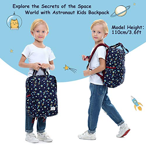 Mochila Niños Infantil, Kasgo Mochila Escuolar Niños Mochila Preescolar Personalizada de Kindergarten con Correa Pecho Astronauta