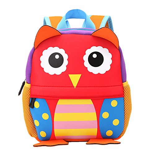 Mochila para niños, Animal Mochila Escolar TEAMEN® Toddler Kids Mochila Escolar para niños pequeños, Mochila para 2-5 años (Búho)