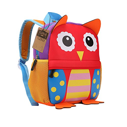 Mochila para niños, Animal Mochila Escolar TEAMEN® Toddler Kids Mochila Escolar para niños pequeños, Mochila para 2-5 años (Búho)