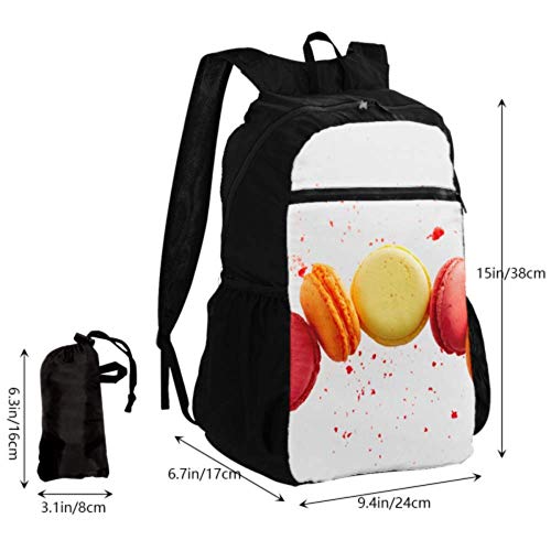 Mochila Plegable Macarons de Frambuesa Mochila de día de Senderismo Mochila de día Senderismo Mujer Ligero Impermeable para Hombres y Mujeres