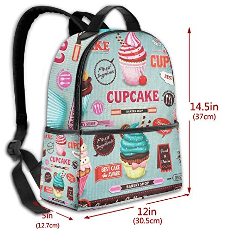 Mochilas Escolares Bolsa Daypack Mochila Tipo Casual para Niños y Niñas para Portátiles y Netbooks Bizcocho de Muffin Cupcake Party