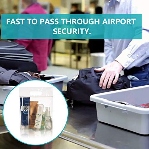 MOCOCITO Neceser y Bolsa Transparente para Líquidos en el Equipaje de Mano.Bolsas de Líquidos para Viaje en Avión, Plástico y Resellable con Dimensión de 20 x 20cm y Capacidad de un litro [12 Pcs]