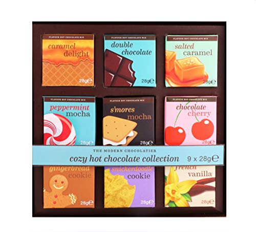 Modern Gourmet Foods, la Moderna y Acogedora Colección de Chocolate Caliente, 9 Deliciosos Sabores de Chocolate Caliente que Incluyen Caramelo, Doble Chocolate, Caramelo Salado, Menta y más