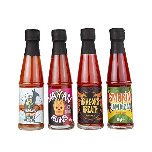 Modern Gourmet Foods, Set de Salsas Picantes "World Traveler", Set de 4 Salsas de Chile Únicas , 48 Gramos en Cada Una