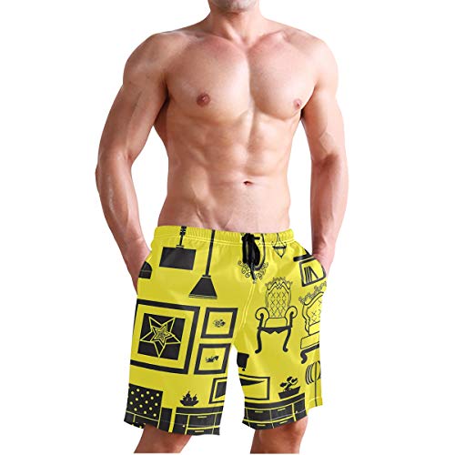 Moderno y antiguo mobiliario para hombre, de secado rápido, pantalones cortos de natación, ropa de playa, deportes, correr, con forro de malla Sx001. XXL