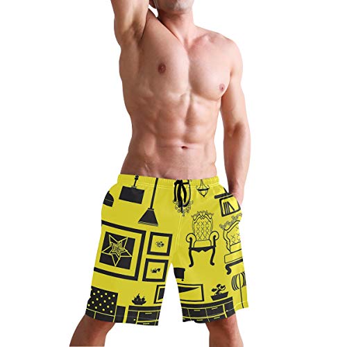 Moderno y antiguo mobiliario para hombre, de secado rápido, pantalones cortos de natación, ropa de playa, deportes, correr, con forro de malla Sx001. XXL