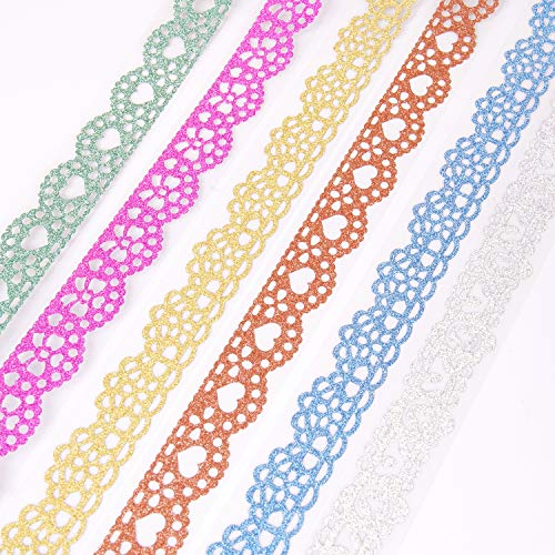 moinkerin 7 Rollos Cinta de Encaje Cintas Autoadhesivas Decorativas Washi Cinta para DIY Scrapbooking Manualidades