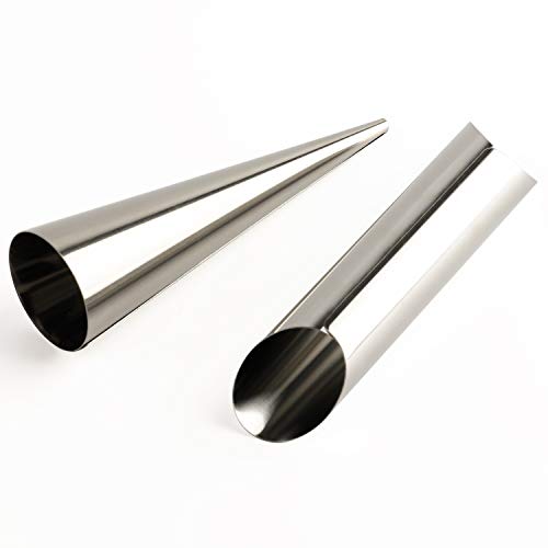 Molde de acero inoxidable con forma de cono tubular para tubos de cannoli, moldes para hornear croissant