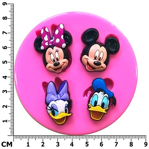 Molde de silicona de Mickey Mouse Minnie Mouse Donald Duck Daisy Duck - Molde para decoración de tartas y magdalenas