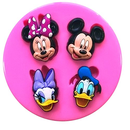 Molde de silicona de Mickey Mouse Minnie Mouse Donald Duck Daisy Duck - Molde para decoración de tartas y magdalenas