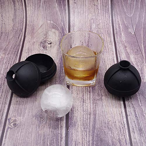 Molde de silicona para bola de hielo, molde redondo de silicona de 6 x 6 cm, perfecto para whisky japonés, cócteles y cualquier bebida