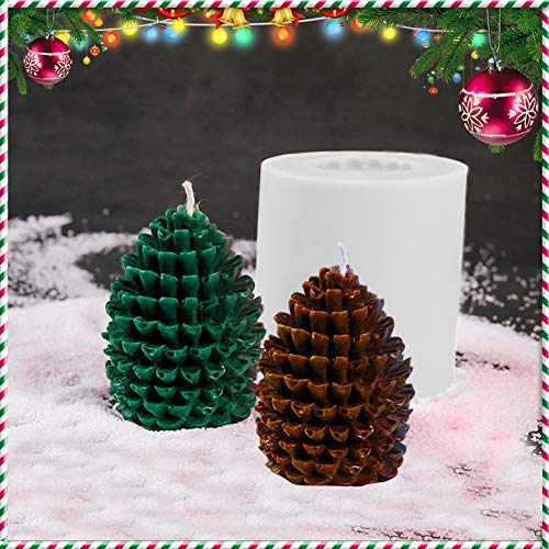 Molde de vela de árbol de Navidad 3D, 2 piezas Molde de vela de silicona Moldes para hornear Moldes de jabón para bricolaje Pastel de Navidad Fondant Decoración de dulces Jabón Fabricación de velas