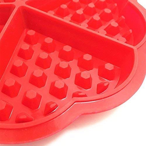 Molde Gofres Silicona, Moldes Waffle, Galletas para Tarta Muffin Cocina Herramientas, Rojo