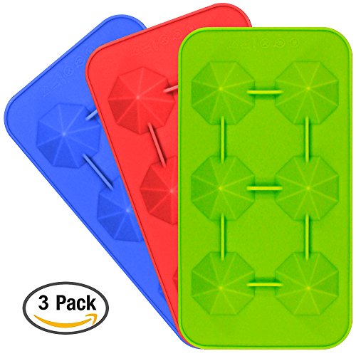 Molde Silicona Para Hielo Diamante,SENHAI Moldes y Bandejas para Bielo Paquete 3 Cubetas Para Cubitos Hielo Molde Para Pasteles Disponible en Horno Refrigerador Horno Microondas Congelador